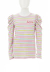 Levis Striped Long Sleeved Embroidered Logo T-Shirt, Pink Multi