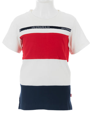 Levis Boys Logo Block T-shirt, White