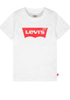 Levis Boys Red Logo Print T-shirt, White