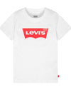 Levis Boys Red Logo Print T-shirt, White