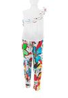Lialea Frill Top and Printed Trousers, Multi-Coloured