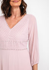 Lizabella Pleated Bodice Chiffon Midi Dress, Blush