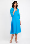 Lizabella Pleated Bodice Chiffon Midi Dress, Ocean Blue