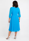 Lizabella Pleated Bodice Chiffon Midi Dress, Ocean Blue