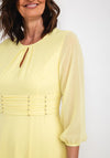 Lizabella Keyhole Chiffon Midi Dress, Lemon