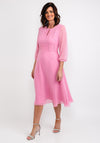 Lizabella Keyhole Chiffon Midi Dress, Rose