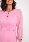 Lizabella Keyhole Chiffon Midi Dress, Rose