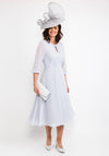 Lizabella Keyhole Chiffon Midi Dress, Silver