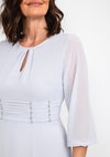 Lizabella Keyhole Chiffon Midi Dress, Silver