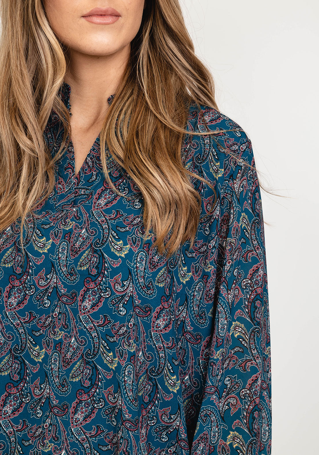 Kate & Pippa Paisley Print Blouse, Teal Multi