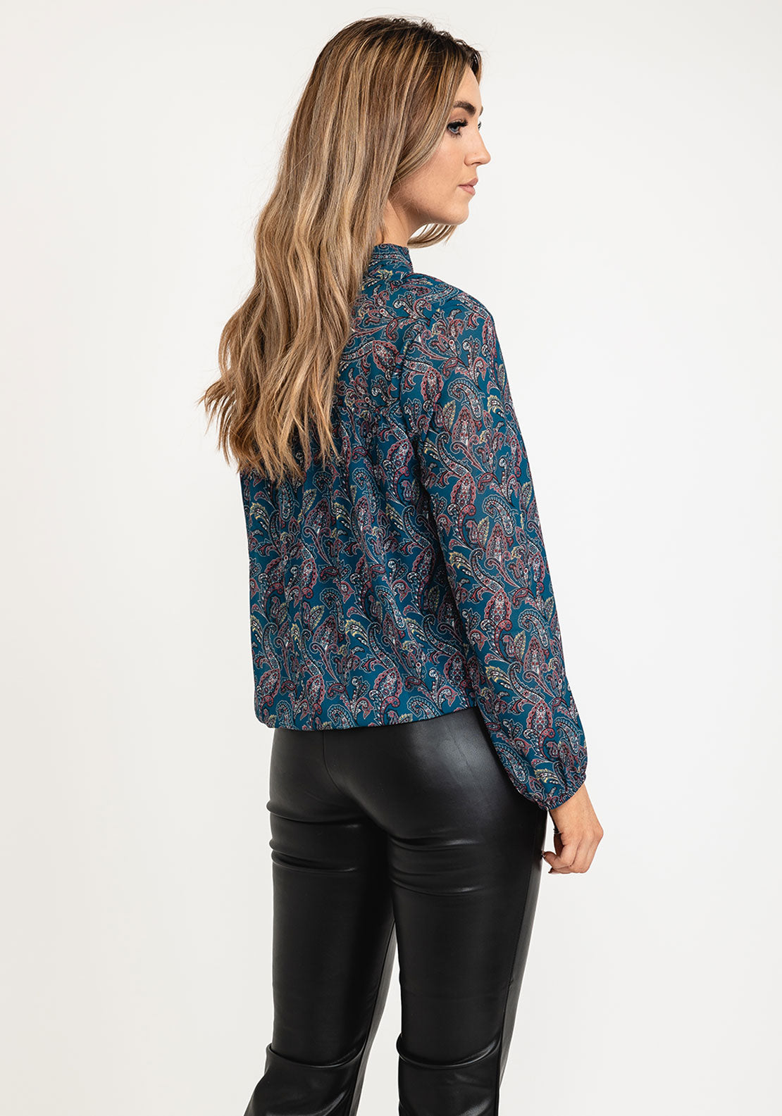 Kate & Pippa Paisley Print Blouse, Teal Multi