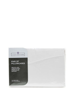 Lily Cotton Pair of Pillowcases, White