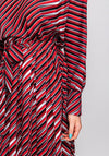 Lily Open Waist Striped Midi Dress, Red & Navy