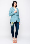 Lily Belted Blazer Jacket, Pale Aqua