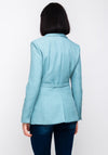 Lily Belted Blazer Jacket, Pale Aqua