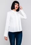 Lily Ribbed Trim Relaxed Fit Blouse, Ivory