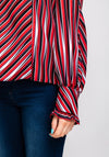 Lily Striped Puff Sleeve Blouse, Red & Navy