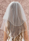 Linzi Jay Beaded Sequin Edge Communion Veil, White