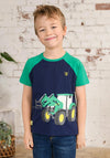 Little Lighthouse Boy Mason Front Loader Tee, Green