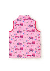 Little Lighthouse Girl Alex Waterproof Farm Print Gilet, Blush Pink