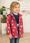 Little Lighthouse Ethan Tractor Print Jacket, Red Multi
