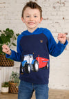 Little Lighthouse Boys Jack Tractor and Tank Hoodie, Blue