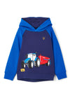 Little Lighthouse Boys Jack Tractor and Tank Hoodie, Blue