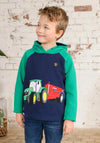 Little Lighthouse Boys Jack Tractor and Tank Hoodie, Green