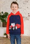 Little Lighthouse Boys Jack Tractor and Tank Hoodie, Red