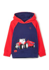 Little Lighthouse Boys Jack Tractor and Tank Hoodie, Red