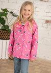 Little Lighthouse Olivia Farm Print Waterproof Jacket, Pink Multi