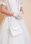 Little People Diamante Chain Pouch Communion Bag, White