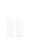 Little People Satin Pearl Communion Gloves, White