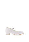 Little People Diamante Satin Communion Shoes, White