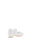 Little People Diamante Satin Communion Shoes, White