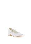 Little People Diamante Satin Communion Shoes, White