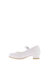 Little People Diamante Satin Communion Shoes, White