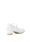 Little People Diamante Flower Satin Communion Shoes, White