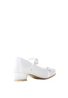 Little People Gem Heart Satin Communion Shoes, White