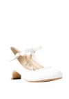 Perfect Kids Vickie Diamante T-Bar Communion Shoes, White