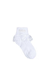 Tinkerbelle Pearl Lace Trim Communion Socks, White