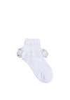 Tinkerbelle Diamante Lace Trim Communion Socks, White