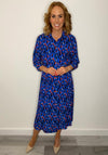 Lizabella Chiffon Print Shirt Midi Dress, Blue Multi