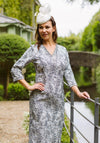 Lizabella Stunning Dress, Multi Grey, Silver & Blue
