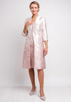 Lizabella Embossed Floral Print Dress & Coat, Pink