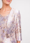 Lizabella Metallic Print Dress & Jacket, Lilac & Gold