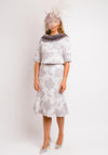 Lizabella Jacquard Faux Fur Collar Overlay Dress, Grey