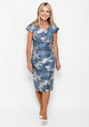 Lizabella Geometric Design Dress & Jacket Set, Navy
