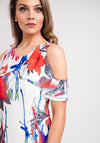 Lizabella Digital Floral Cold Shoulder Dress, Multi