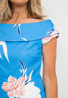 Lizabella Lily Print Bardot Dress, Blue